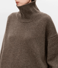 Lea | Stilvoller Pullover Damen mit Rollkragen – Braun