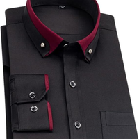 LEAND| Herren Stretch-Hemd mit Langarm – Glatt & Knitterfrei – Schwarz