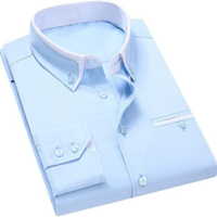 LEAND| Herren Stretch-Hemd mit Langarm – Glatt & Knitterfrei – Hellblau