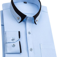 LEAND| Herren Stretch-Hemd mit Langarm – Glatt & Knitterfrei – Seeblau