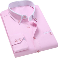LEAND| Herren Stretch-Hemd mit Langarm – Glatt & Knitterfrei – Rosa