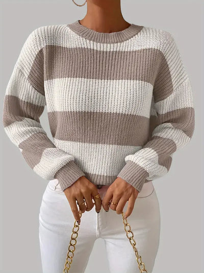 Clio | Schicker gestreifter Pullover mit Rundhalsausschnitt im nahöstlichen Stil
