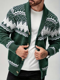 Elroy - Lässiger Pullover Mit Geometrischem Muster – Grün