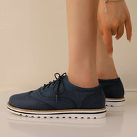 Heidi-Mode | Bequeme Schnürschuhe mit Rutschfester Sohle – Blau