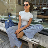 Isabel | Elegante Damen-Hose gestreift klassisch – Blau