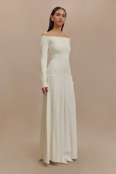 Lorraine - Schulterfreies Maxikleid