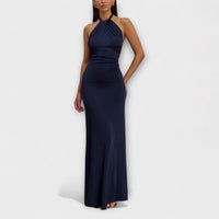 Lagune - Slinky Halter Maxi Dress – Marine