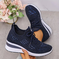 Giselle – Orthopädische Sneakers mit funkelnden Strasssteinen – Dunkelblau