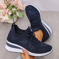 Elena | Funkelnde Damen-Sneakers modern & cozy – Dunkelblau