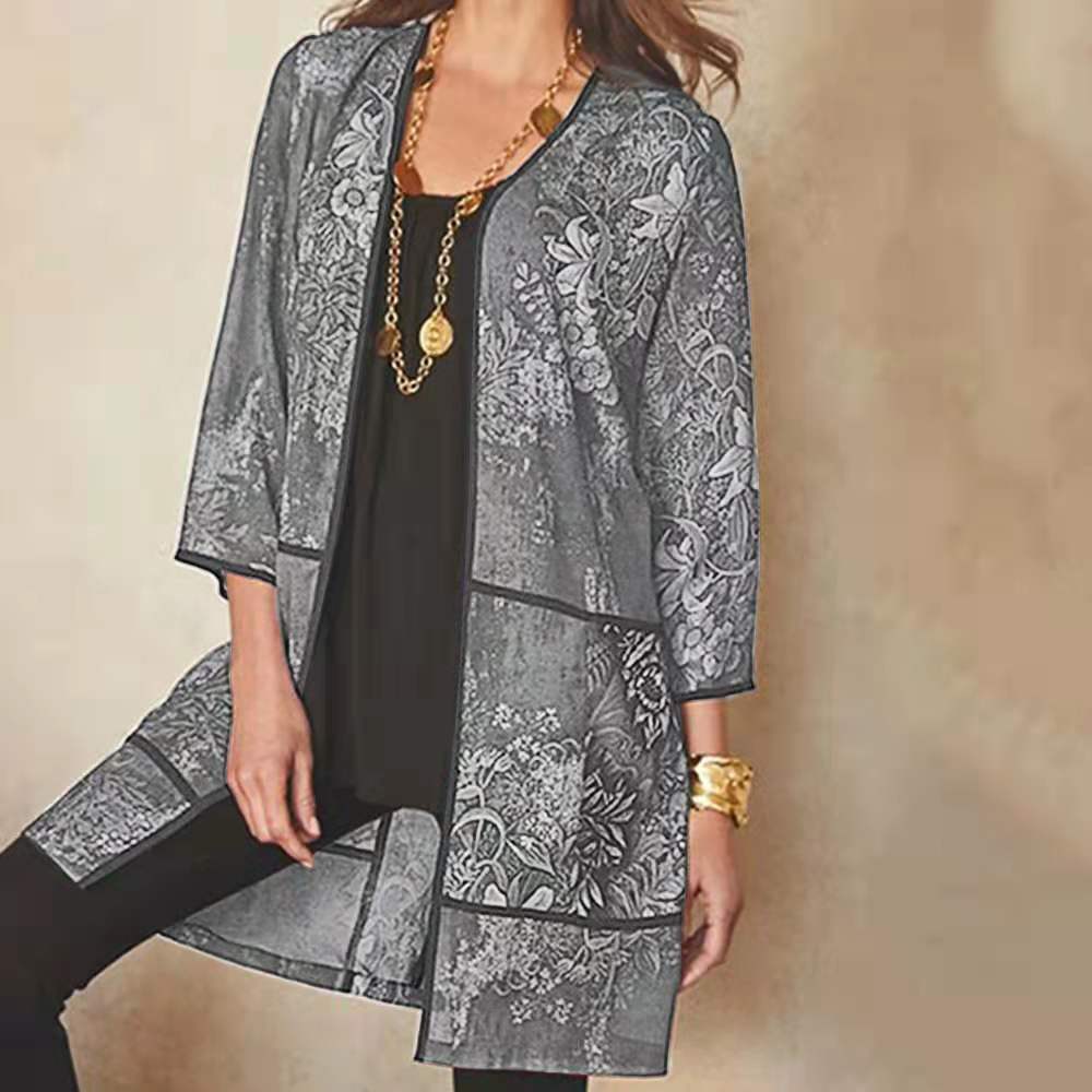 Heidi-Mode | Bluse Floral Print Lange Bluse