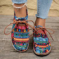 Damen Vintage Boho SchnürSchuhe – Grün