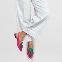 Layla | Bunte spitze Loafer – Grün