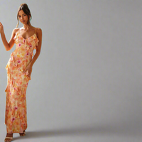 Sieglinde | Maxikleid in Zitrone aus luftiger Premium-Viskose – Neues Muster