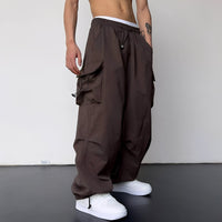 Kaleb - Aktuelle weite Cargohose – Braun