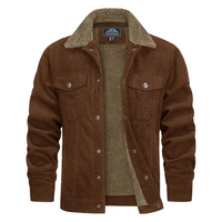 Herrenjacke | Knopfverschluss und klassische Form – Braun