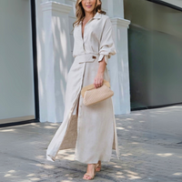 Jeanette™ | Elegantes Maxikleid mit V-Ausschnitt – Beige