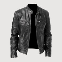 Stilvolle Biker Herren Lederjacke – Schwarz