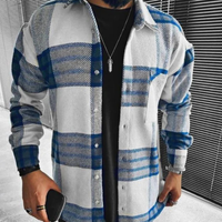 Herren Warme Winter Kariert Hemd | Langarm – Dunkelblau