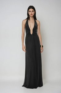 ALTHEA – Cupro-Maxikleid – Schwarz