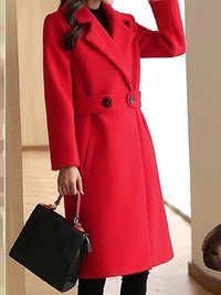 Regine | Winter-Wollmantel mit Gürtel im Slim-Design – Rot