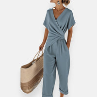 Silvane™ - Eleganter Overall mit Wickeloptik – Blau