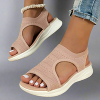 Amelie | Handcrafted Premium Material Wedge Sandals – Rosa