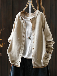 Aileen | Strickjacke mit Struktur – Beige
