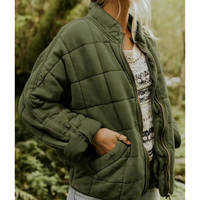 Damen Warme Reißverschluss Jacke – Oliv