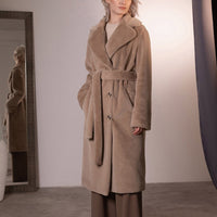 Wanna | Langer Damen Wintermantel – Beige