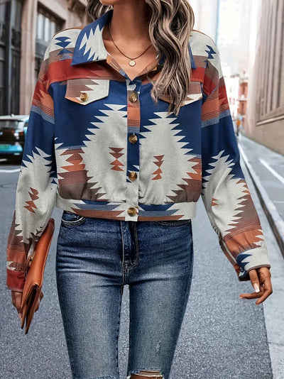 Eynora | Geometrisch bedruckte farbige Jacke