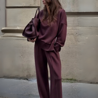 Mija™ - Strick Ensemble – Bordeauxrot