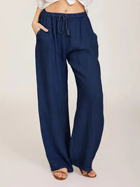 Eirlys | Damen Hose mit Kordelzug – Marine