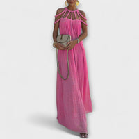 Briar - Elegantes Maxi-Kleid mit Drapierten Details – Rosa