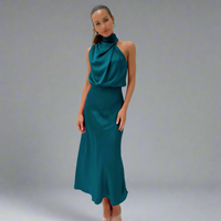 Elgunde | Stilvolles Abendkleid – Ozeanblau