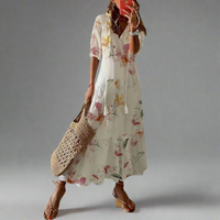 Almuth | Premium Sommerkleid mit Druckdesign – Elfenbein