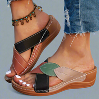 Drelinda | Leichte Keil-Sandalen für Komfort – Schwarz