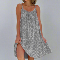 Paldrudis | Blumenbedrucktes Camisole-Kleid – Grau