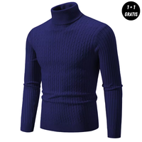 Warmer Strickpullover mit Rollkragen - ENZO – Marine