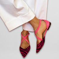 Fenna | Ballerinas mit Riemchen – Dunkelosa