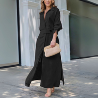 Jeanette™ | Elegantes Maxikleid mit V-Ausschnitt – Schwarz