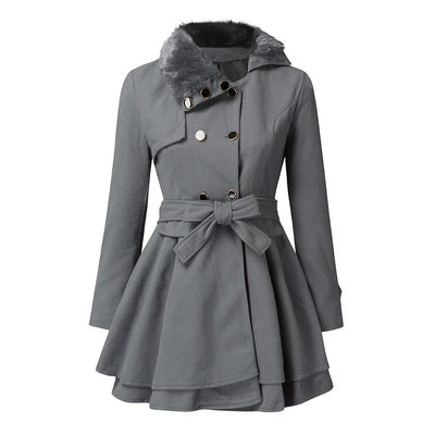 Yin | Schicker Trenchcoat mit veganem Pelz