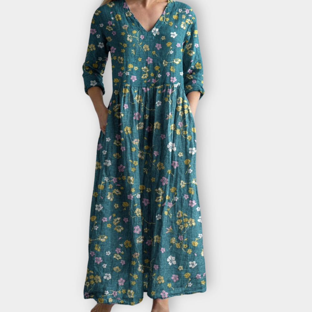 Zinnia | Boho Maxikleid aus luxuriösem, weichem Stoff