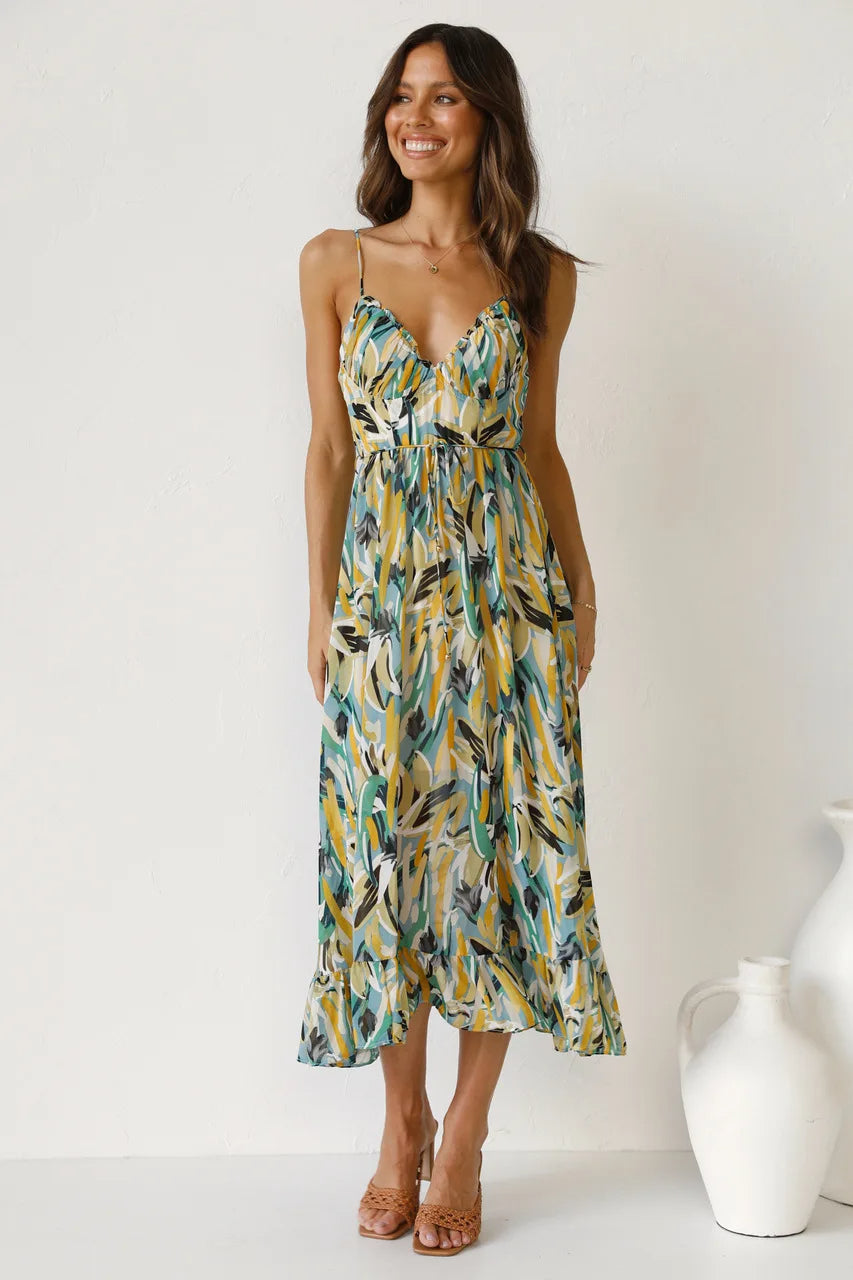 Jenela - Sommerliches rückenfreies Kleid