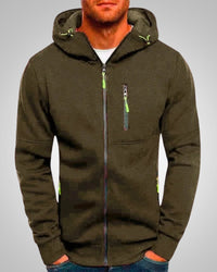 Bernd | Herren Lässiger Taschen Reißverschluss Hoodie – Grün