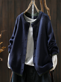 Aileen | Strickjacke mit Struktur – Blau