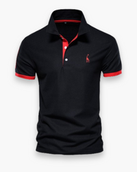 Herren Zeitloses Poloshirt | Elegantes Design – Schwarz Rot