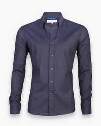 Herren Modisches Zip Fit Hemd | Elegant – Dunkelblau