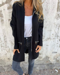 Easora™ - Lässiger und Bequemer Hoodie im Cardigan-Stil – Schwarz