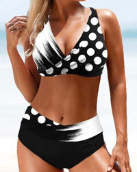 Romy | Fröhlicher Bunter Bikini – Schwarz