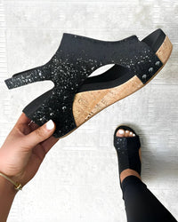 Weber Sandalen | Sommerliche orthopädische offene Zehensandalen für Damen – Schwarz